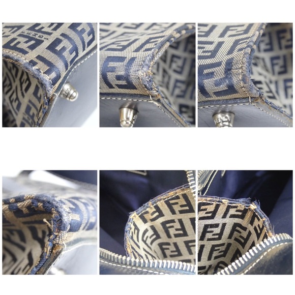 Auth FENDI Zuccino Canvas Handbag - Picture 6 of 7